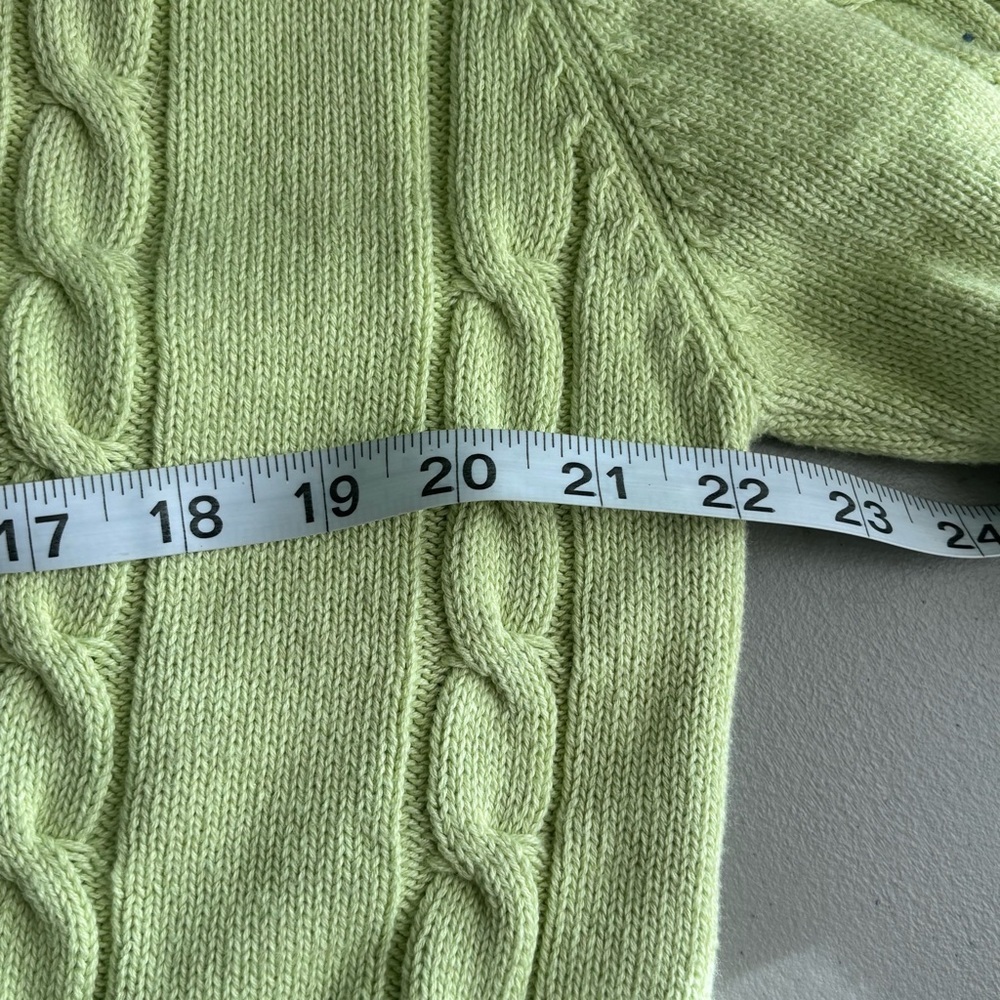 NWT Zara light lime green classic Cable knit collared sweater small pullover - Picture 8 of 9